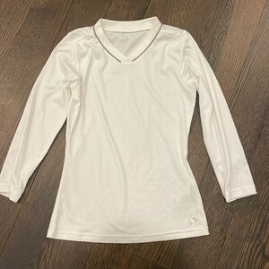 Adidas Climalite 3/4 sleeve white v-neck tee